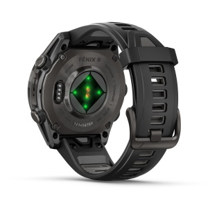 Garmin - fenix 8s AMOLED Sapphire 43mm - smartwatch premium AMOLED - ramă gri din titanium DLC si curea din silicon neagră-gri - Img 6
