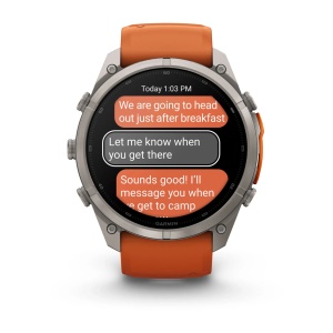Garmin Fenix 9 Pro AMOLED inReach - 51 mm Titan Autumn Orange - Smartwatch Multisport Premium cu AMOLED - Img 8