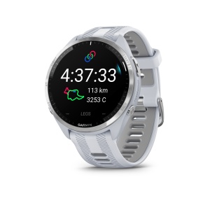 Garmin - Forerunner 965 ceas multisport cu GPS AMOLED - Ramă din titan cu carcasă Whitestone şi curea din silicon Whitestone/gri pudră - Img 2