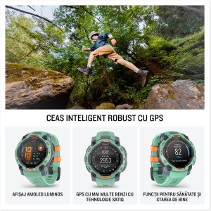 Garmin Instinct 3 AMOLED 45mm - Smartwatch Robust GPS - ediția limitată albastră - Img 9