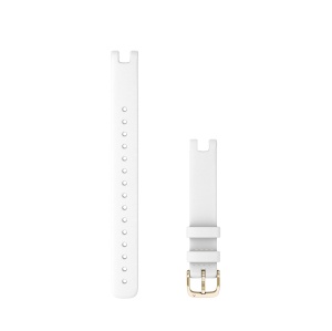 Garmin Lily curea piele italiană 14mm - albă cu elemente metalice aurii crem - large - Img 2
