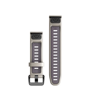 Garmin QuickFit 20 - curea silicon - crem Light Sand|mov Deep Orchid - Img 2