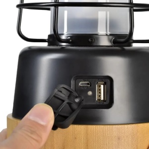 Lampă LED reîncărcabilă pentru camping și terasă, cu sfoară de cânepă, design bambus, 1000lm, Wild Land - Img 4
