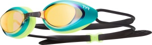 Ochelari înot TYR BLACKHAWK Racing Goggles Mirrored - albastru | auriu - oglindă | competiție - Img 3