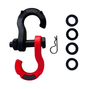 Ochet de recuperare 8500 kg cu deschidere rapidă (quick release), metalic, negru-roșu, EMD4x4 - Img 2