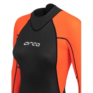 Orca - costum neopren ape deschise pentru femei vizibilitate sporita W Vitalis OpenWater HI VIS wetsuit - negru portocaliu - Img 5