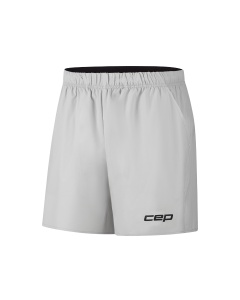 Pantaloni scurți alergare CEP Core Run Loose Fit - gri deschis | rezistenți vânt - Img 3