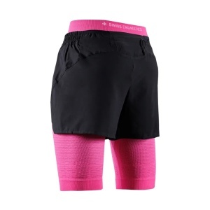 Pantaloni Scurti Femei X-BIONIC Effektor 2In1 X Black-Neo Pink - Img 2