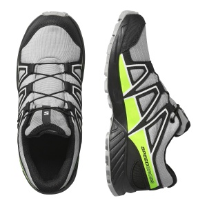Pantofi Alergare Montana Baieti Salomon Speedcross Waterproof Alloy/Black/Green Gecko - Img 6