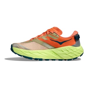 Pantofi Alergare Trail Femei Hoka Speedgoat 7 Persimmon-Neon Yuzu - Img 2