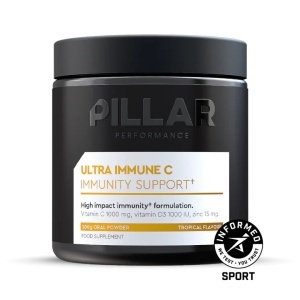 Pillar Performance - supliment alimentar sistem imunitar Ultra Imune C Immunity support powder (New formula), aroma fructe tropicale - borcan pudra 200g - Img 1