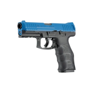 Pistol paintball cu bile de cauciuc/creta/vopsea Umarex T4E Heckler & Koch SFP9 – Albastru, Cal. .43, 5 jouli
