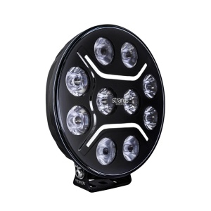 Proiector LED Dark Knight 9″ 150W, 5000K, 13500 lm reali, rază 480 m, combo, lumină de poziție albă și chihlimbariu, aluminiu negru, rezistent la apă și praf (IP68/IP69K), Strands - Img 2