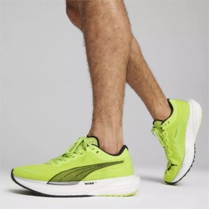 Puma - pantofi alergare pentru barbati Deviate Nitro 2 - verde fluo Lime Pow negru alb - Img 8