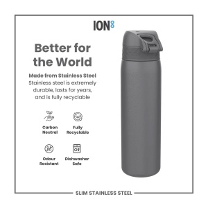 Recipient Hidratare ION8 Inox Grey 600ML - Img 2