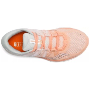 Saucony - pantofi alergare pentru femei Freedom Iso 2 - alb portocaliu deschis piersica - Img 3