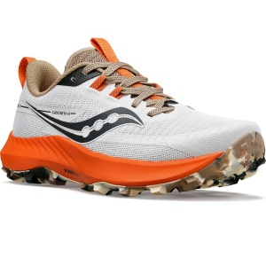 Saucony - pantofi alergare pentru femei Peregrine 13 - gri deschis ceata portocaliu Zenith - Img 5