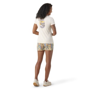 Smartwool - tricou sport femei maneca scurta Denver Skyline Graphic Short Sleeve Tee Slim Fit - alb murdar maro deschis migdala - Img 4