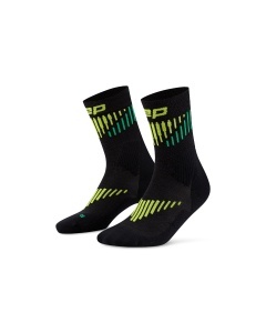 Șosete compresie CEP Core Run Merino Mid Cut - negru/lime | alergare vreme rece - Img 3