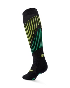 Șosete compresie înalte CEP Core Run Merino 3.0 - negru/lime | lână merino - Img 2