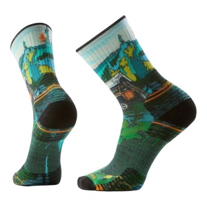 Sosete Drumetie Barbati Smartwool Hike Trail Trekker Print Crew Winter Moss