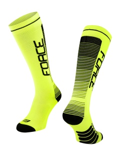 Sosete lungi Force Compress, negru/fluo, S-M (36-41)