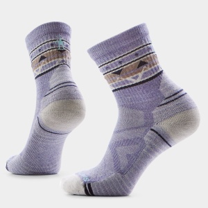 Șosete Merino hiking Smartwool Hike Zig Zag Valley - violet Chalk | Mid Crew | Light Cushion
