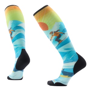 Sosete Schi Femei Smartwool Ski Steep Days Print Over The Calf Serene Blue