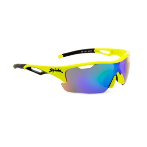 Spiuk - ochelari soare sport Jifter, 3 lentile de schimb transparent, portocaliu si albastru oglinda - rama alba - Img 1