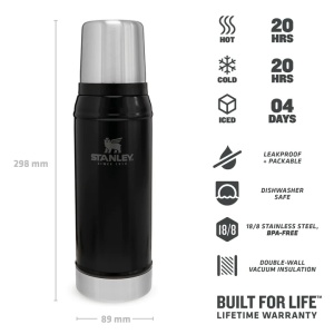 Stanley - termos clasic cu maner The Legendary Classic Bottle -negru mat piatra - 750 ml - Img 4
