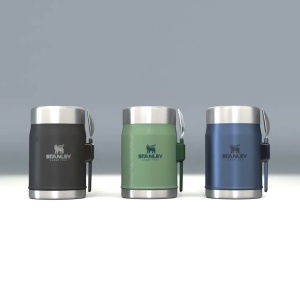 Stanley - termos pentru mancare, furculita inclusa Classic Legendary Food Jar + Spork - negru mat piatra - 400 ml - Img 5