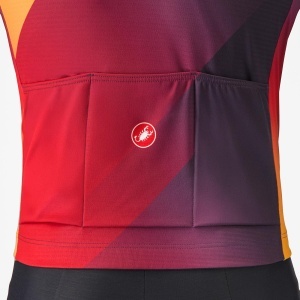Tricou ciclism Castelli Amplify Thermal - mov/roșu/galben | termoizolant - Img 4