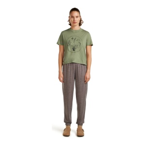 Tricou Femei Icebreaker 150 Tech Lite Crop Seed Story Oliv - Img 3