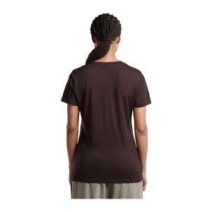 Tricou Femei Icebreaker Merino 150 Tech Lite Tee Peaceful Pass Sleeve Brown - Img 2
