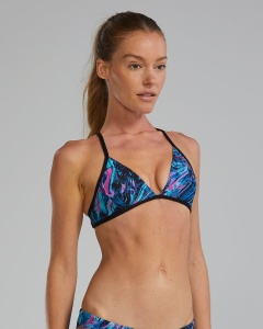 TYR - costum inot dama tip bikini - top - Durafast Elite Triangle Top Marmaris - Blue | Pink - L - Img 4