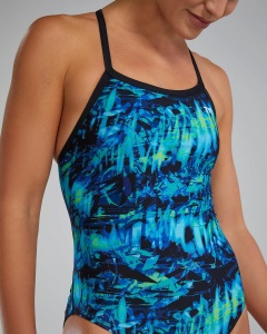 TYR - costum inot intreg pentru femei - Durafast Lite Diamondfit Seismo Swimsuit - Blue | Green - 26 (XS) - Img 8