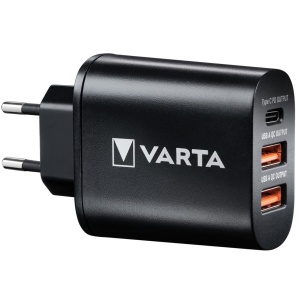 Varta - incarcator priza Wall Charger, Putere maxima 38W - 1x mufa USB-C + 2x mufa USB-A - Img 3