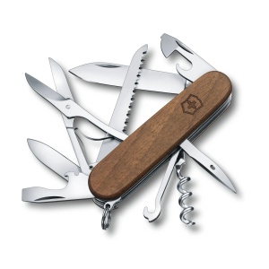 Victorinox - briceag pliabil Huntsman maner lemn, 13 functii - argintiu maro - Img 2