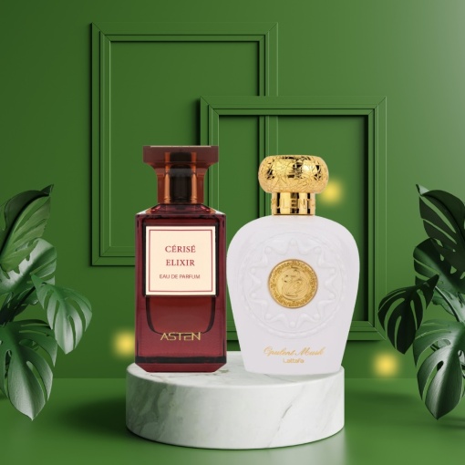 Опаковка от 2 продукта, Cerise Elixir от Asten и Opulent Musk от Lattafa, 100 ml