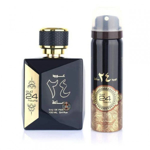 Комплект Oud 24 Hours, Ard Al Zaafaran, парфюмна вода, унисекс - 100ml + дезодорант - 50ml