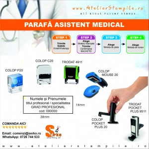 #Stampila Parafă Asistent Medical