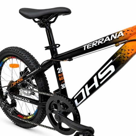 Bicicleta Copii Dhs Terrana 2023, model 2026 - 20 Inch, Portocaliu-Negru - Img 2