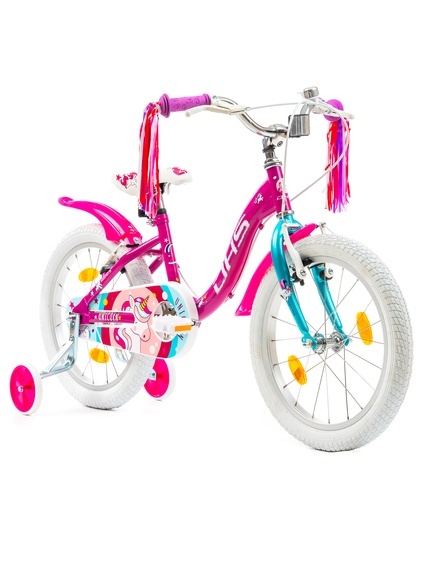 Bicicleta Copii DHS Unicorn - 18 Inch, Roz/Albastru - Img 2