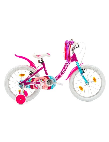 Bicicleta Copii DHS Unicorn - 18 Inch, Roz/Albastru - Img 3
