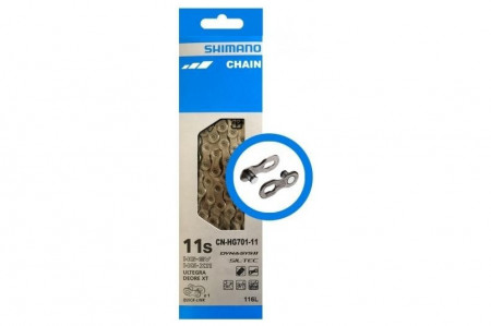 LANT SHIMANO ULTEGRA/ XT CN-HG701-11, 116 ZALE, 11 VIT. COMPATIBIL SOSEA/MTB/E-BIKE, INCL. QUICK LINK SM-CN900-11, AMBALAT IND