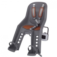 SCAUN COPII - POLISPORT - BUBBLY MINI PLUS, FF, fata, fixare spate cadru ( teava sa ), ECO QUICK, glisabil, gri c./maro