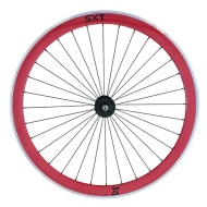 Roata Fata Single Speed/Fixie SXT 700-32H 40 mm Rosu