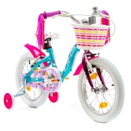 Bicicleta Copii DHS Unicorn - 16 Inch, Albastru/Roz