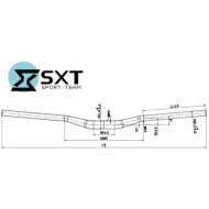 GHIDON ALUMINIU MTB SXT 31.8 - 580 MM NEGRU MATT - Img 2