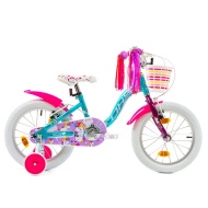Bicicleta Copii DHS Unicorn - 16 Inch, Albastru/Roz  - Img 2